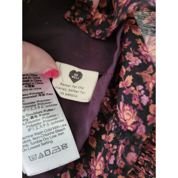 Madewell Georgette black Orchid floral Top boho top size Medium dark Academia - Picture 10 of 10